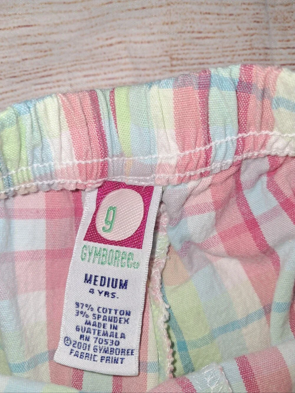 Y2k Gymboree Pink Multi Plaid Ruffle Pants Size 4